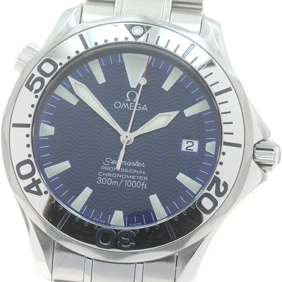 Omega Other - OMEGA Seamaster300 2255.80 Date Blue Dial Automatic Men's Watch_878080